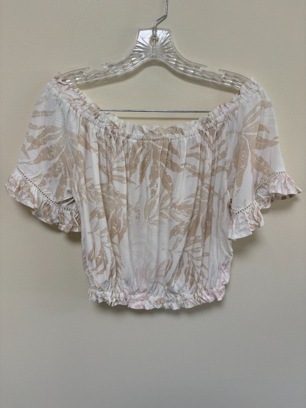 Ocean Drive Cream Floral Crop Top - Picture 3 of 5